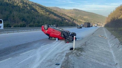 Samsun’da otomobil takla attı: 2 yaralı
