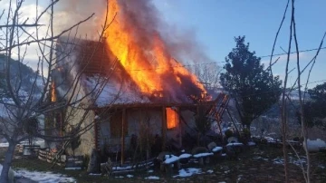 Bursa'da şömineden çıkan yangın evi küle çevirdi