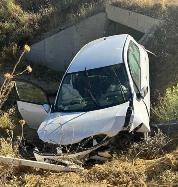 Sulama kanalına düşen otomobilde bir kişi yaralandı
