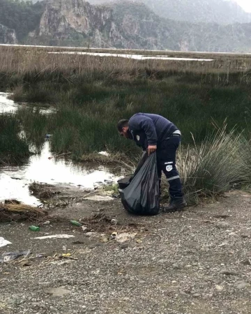 Sulungur Gölü’nün çevresi temizleniyor
