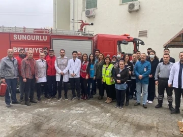 Sungurlu Devlet Hastanesi’ndeki tatbikat gerçeğini aratmadı
