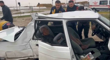 Takla atıp hurdaya dönen otomobilden hafif sıyrıklarla kurtuldu
