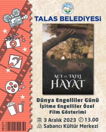 Talas’ta engellilere ücretsiz film gösterimi
