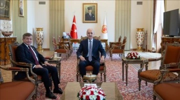 TBMM Başkanı Kurtulmuş, Gelecek Partisi Genel Başkanı Davutoğlu'nu kabul etti