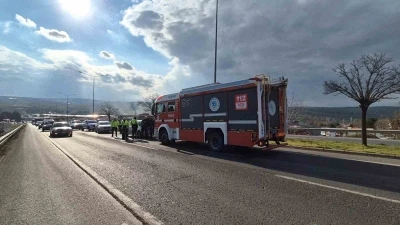 Tekirdağ Çevre Yolu’nda hararet yapan araç trafiği aksattı
