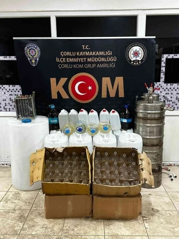 Tekirdağ’da yarım ton sahte alkol ele geçirildi
