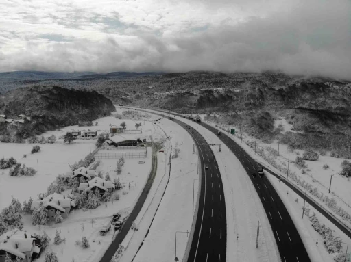 TEM’in Bolu Dağı Tüneli geçişi havadan görüntülendi
