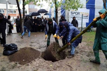 Terör saldırısında hayatını kaybeden Yağmur’un anısına okuluna fidan dikildi
