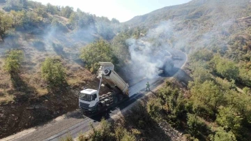 Terörden temizlenen bölgeler bitümlü sıcak karışım ile kaplandı
