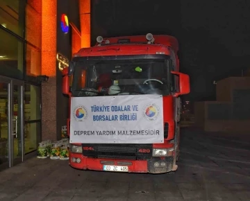 TOBB’dan deprem bölgelerine 146 tır yardım malzemesi
