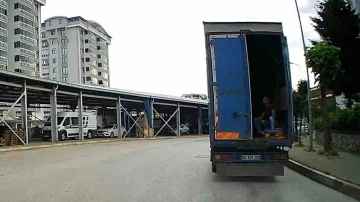 Tokat’ta tehlikeli yolculuk kamerada
