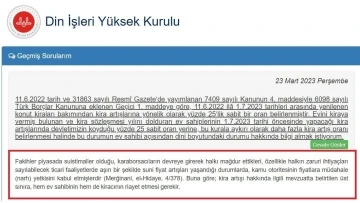 Trabzonlu kira artışı ile ilgili Din İşleri Yüksek Kurulu’na fetva başvurusunda bulundu, kurul cevabını siteden duyurdu
