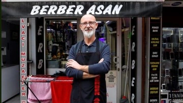 Trakya şivesiyle yazılan "Berber Asan" tabelası gülümsetiyor