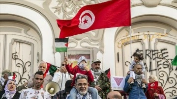 Tunus'ta Filistin halkıyla dayanışma gösterisi düzenlendi