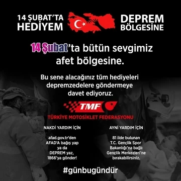 Türkiye Motosiklet Federasyonu: &quot;14 Şubat’ta Hediyem Deprem Bölgesine&quot;
