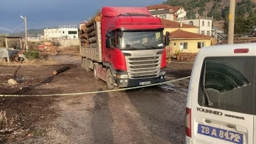 Üzerine tomruk düşen sürücü hayatını kaybetti