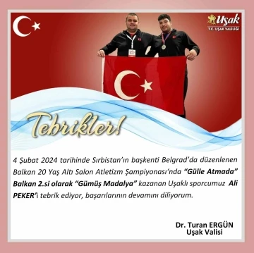 Vali Ergün’den Uşaklı sporculara tebrik
