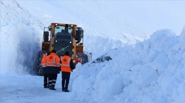 Van-Bahçesaray kara yolunda düşen çığlar temizleniyor