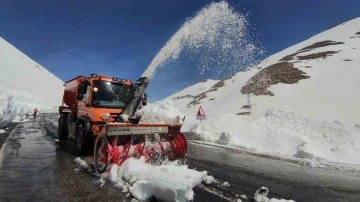 Van-Bahçesaray karayolunda kar mesaisi
