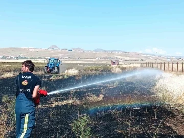 Van’da tarla yangını
