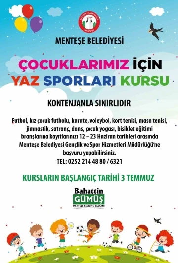 Yaz sporları kursuna kayıtlar başladı
