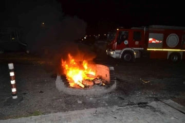 Yediemin otoparkında patlama: Isınmak için yaktığı lastik bomba gibi patladı
