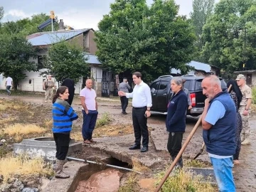 Yedisu Kaymakamı Başar, yağış nedeniyle zarar gören alanları inceledi
