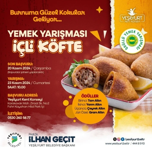 Yeşilyurt’ta  içli köfte yemek yarışması
