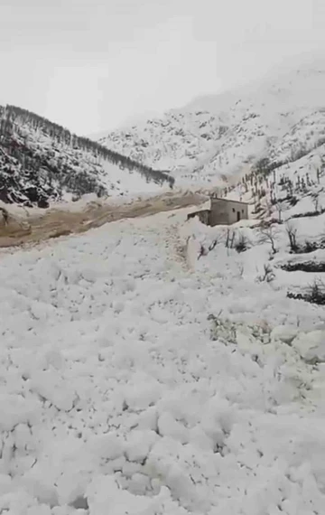 Yüksekova’da çığ düştü, köyün şehirle ulaşımı kesildi
